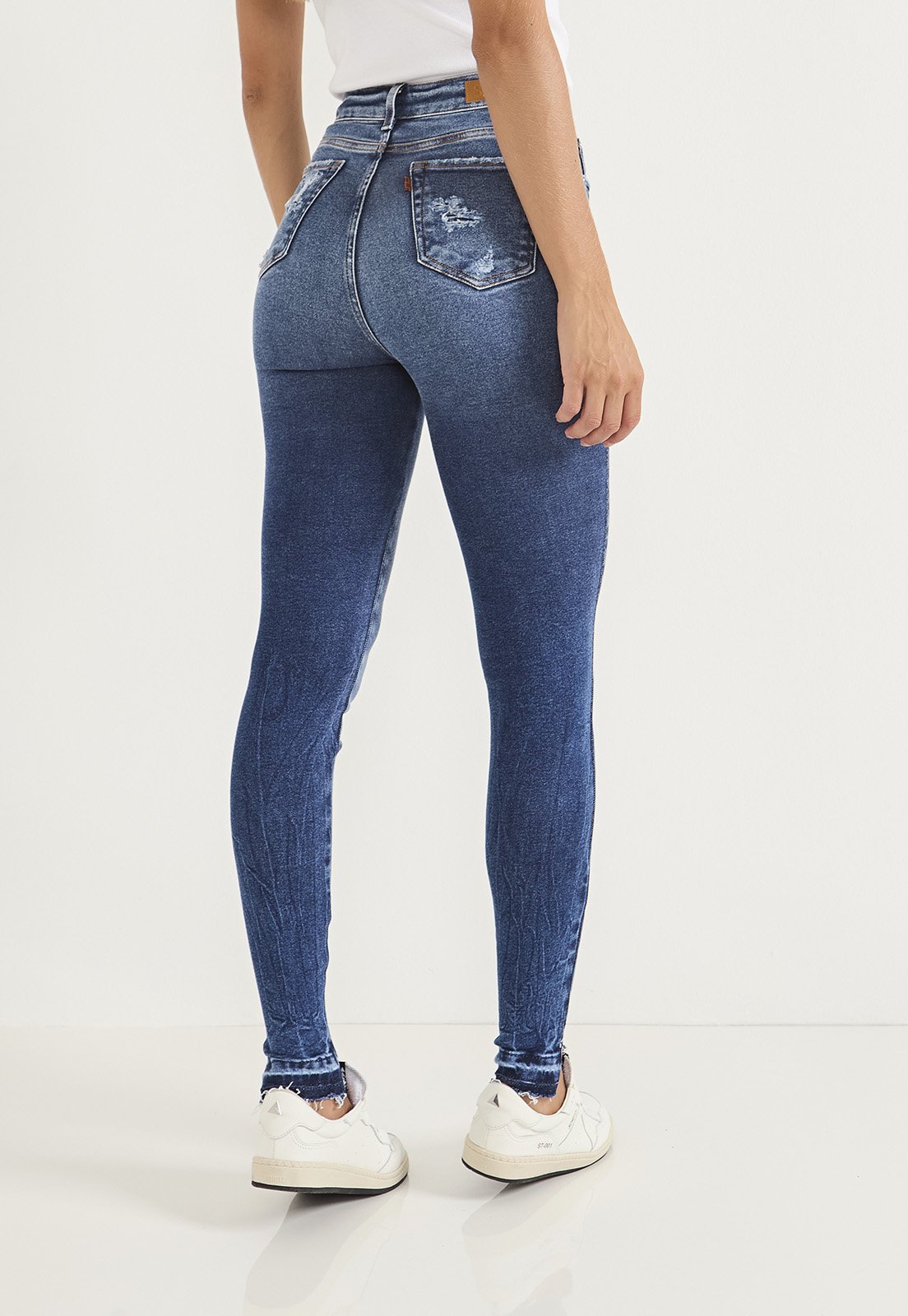 dz20734 com calca jeans feminina skinny hot pants cigarrete com botoes costas crop