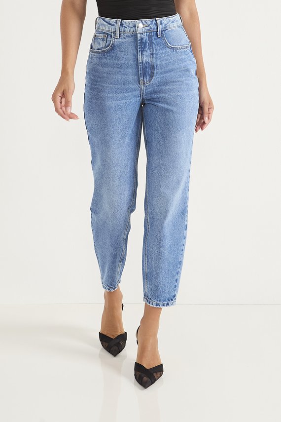 Calça Jeans Feminina Slouchy com Bigodes - DZ20737