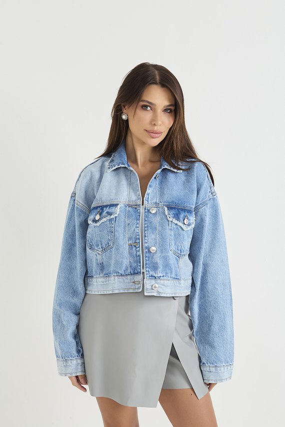 Jaqueta Jeans Feminina Retrô Cropped Tradicional - DZ9212