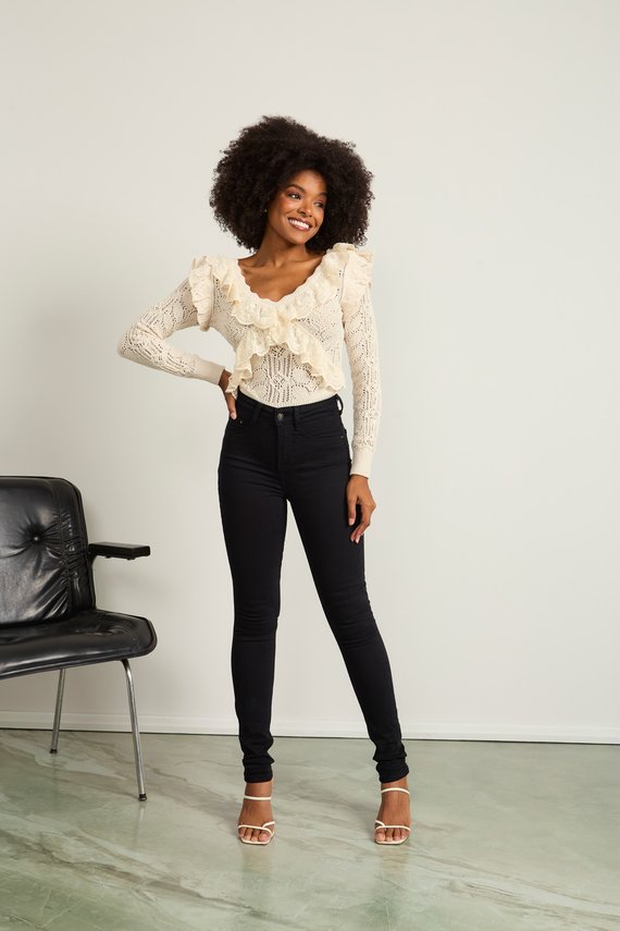 Calça Jeans Feminina Skinny Tradicional Cintura Media - DZ21295.PRE