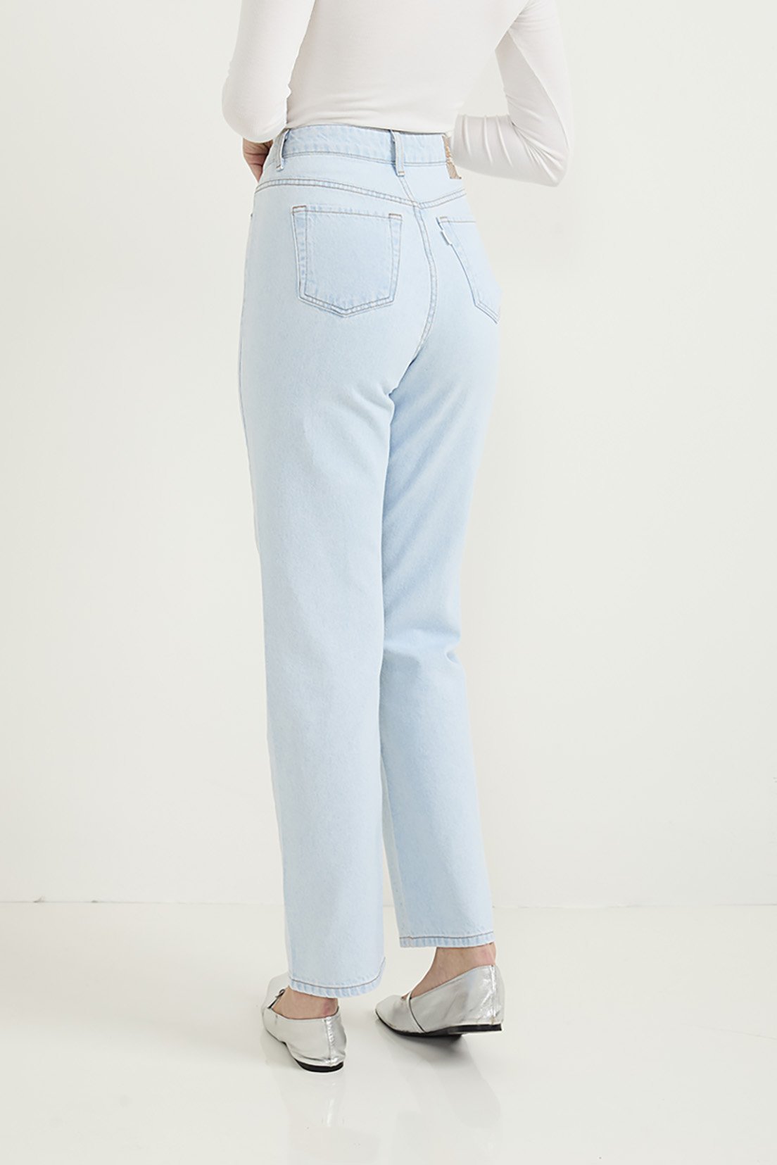 dz20787 alg calca jeans feminina reta tradicional com pedraria denim zero costas crop