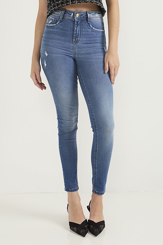 Calça Jeans Feminina Skinny Cigarrete com Leves Puídos - DZ20790