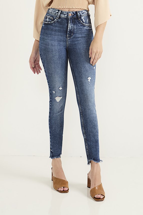 Calça Jeans Feminina Skinny Cigarrete com Cintura Média - DZ20792