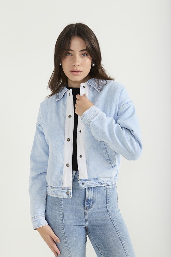 Jaqueta Jeans Feminina Bomber Tradicional - DZ9215