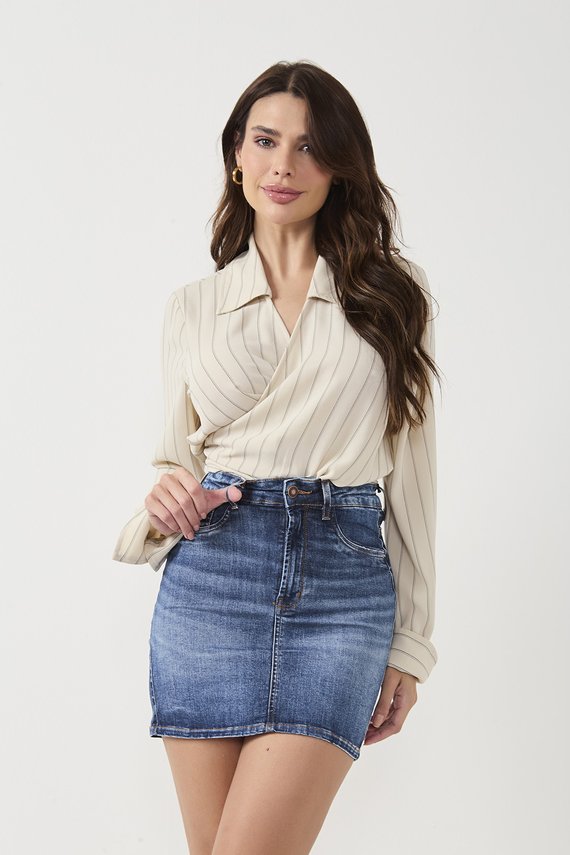 Saia Jeans Feminina Tubinho Tradicional - DZ7293