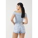dz6750 alg shorts jeans feminino setentinha bolso diferenciado denim zero costas