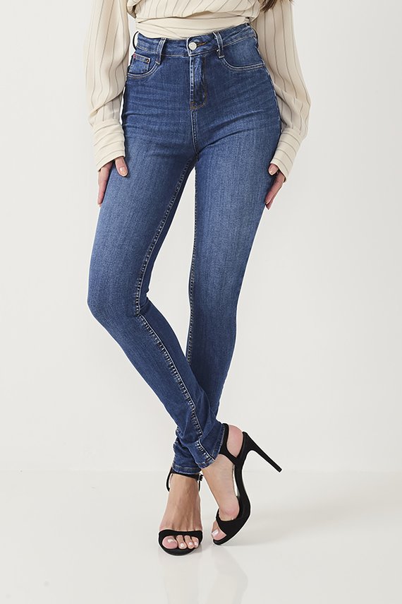 Calça Jeans Feminina Skinny Tradicional Cintura Média - DZ20823