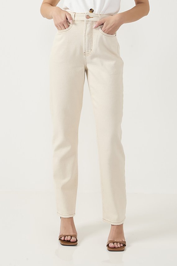 Calça Jeans Feminina Reta Tradicional Cintura Alta - DZ20819