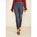 dz20063 re calca jeans feminina skinny media cigarrete com puidos denim zero frente prox