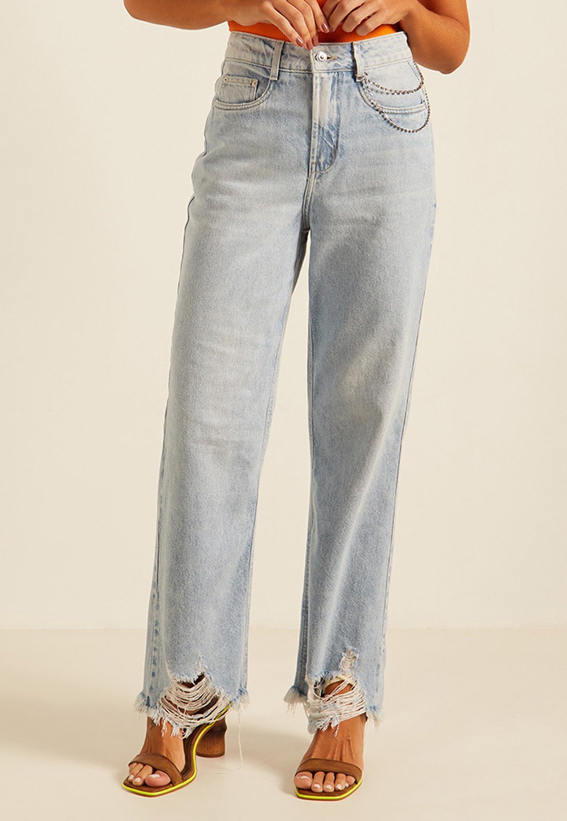 dz20155 1 alg calca jeans feminina wide leg max com brra destroyed denim zero frente prox