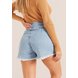 dz6563 alg shorts jeans feminino setentinha com cinto denim zero costas