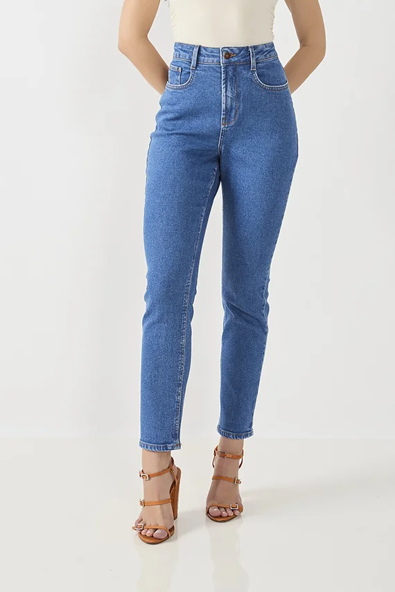 Calça Jeans Feminina Mom Fit Cigarrete Tradicional - DZ20843