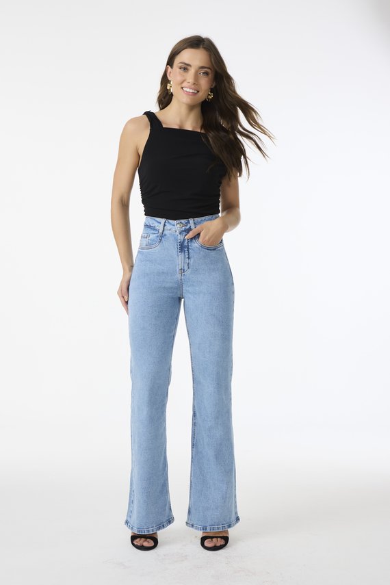 Calça Jeans Feminina Wide Leg Fit Tradicional - DZ20379