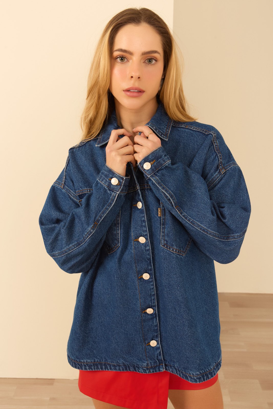 Jaqueta Jeans Feminina Shacket Tradicional - DZ9220