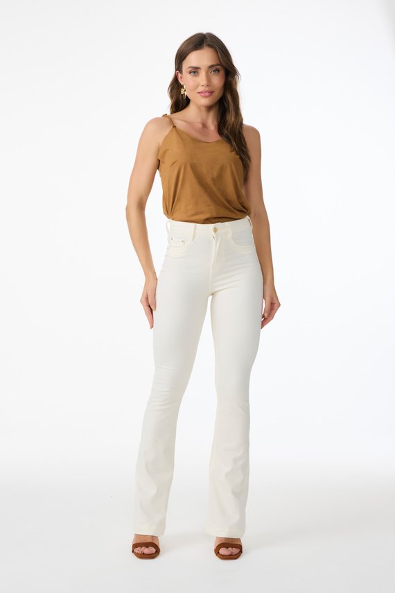 Calça Jeans Feminina Flare Off White - DZ20884.O