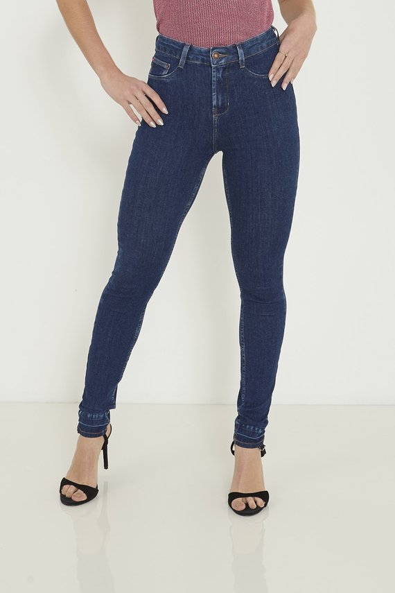 Calça Jeans Feminina Skinny Cigarrete Cintura Media - DZ20873