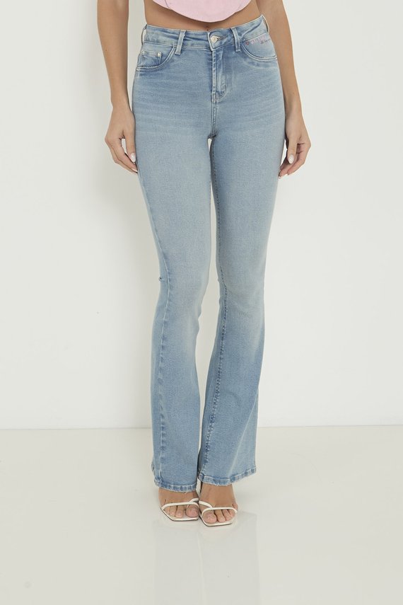 Calça Jeans Feminina Flare Cintura Média Tradicional - DZ20863