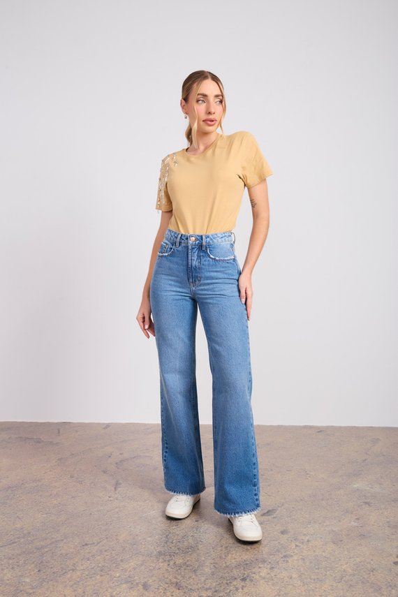 Calça Jeans Feminina Wide Leg Tradicional - DZ20904