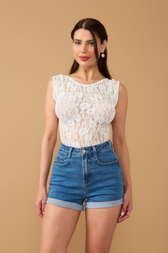 Shorts Jeans Feminino Setentinha Fit com Barra Dobrada - DZ6800
