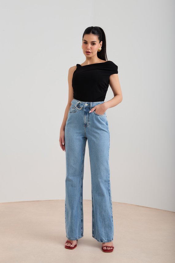 Calça Jeans Feminina Wide Leg Tradicional - DZ20439
