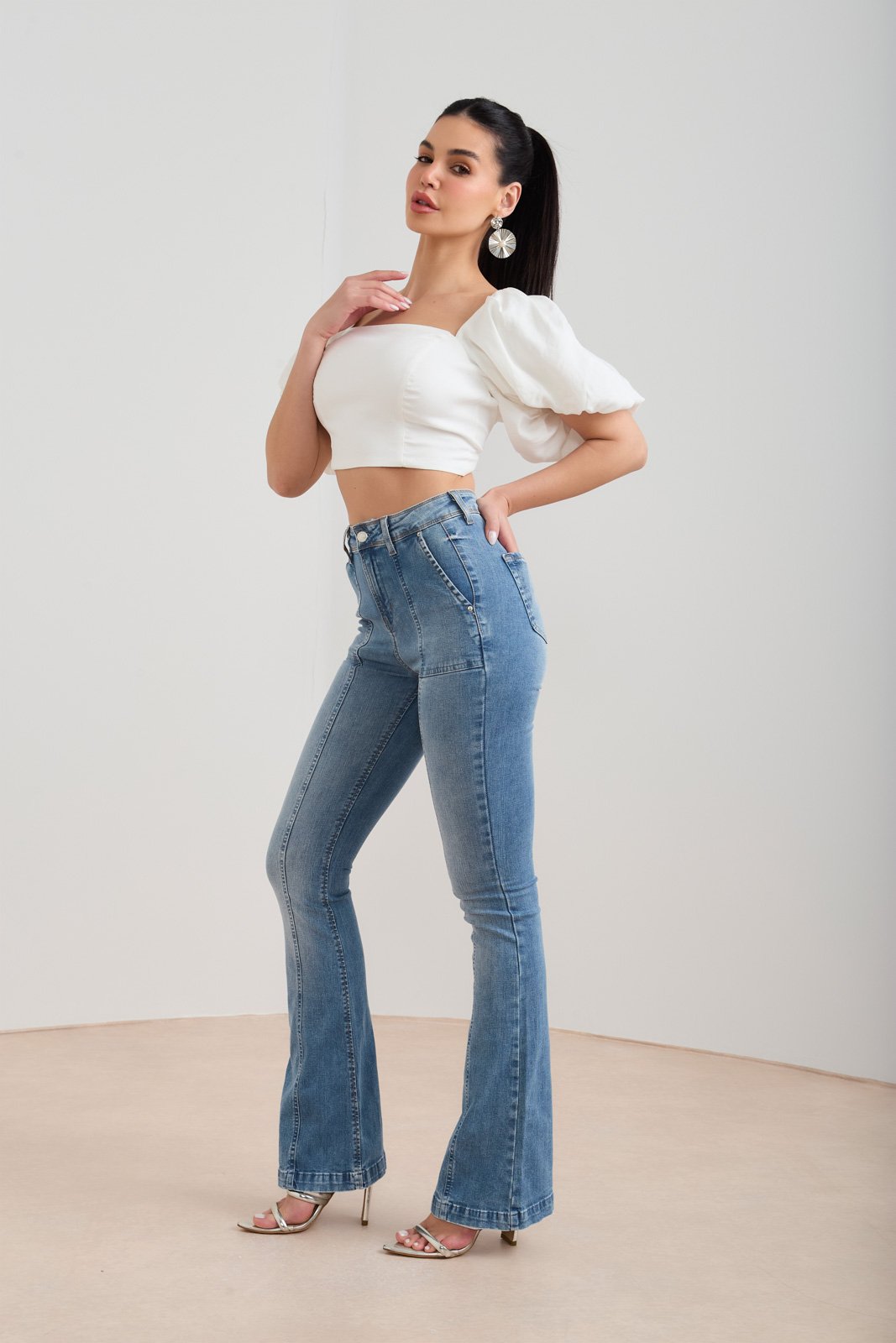 MUSINSA | DNSR wide flared denim pants black