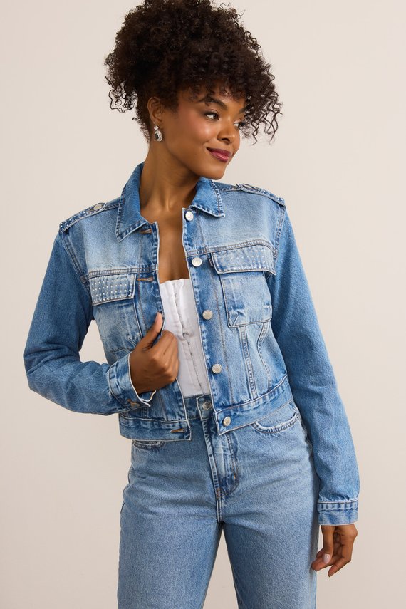 Jaqueta Jeans Feminina Regular Cropped - DZ9225