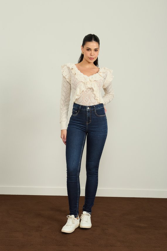 Calça Jeans Feminina Skinny Tradicional com Cintura Média - DZ20967