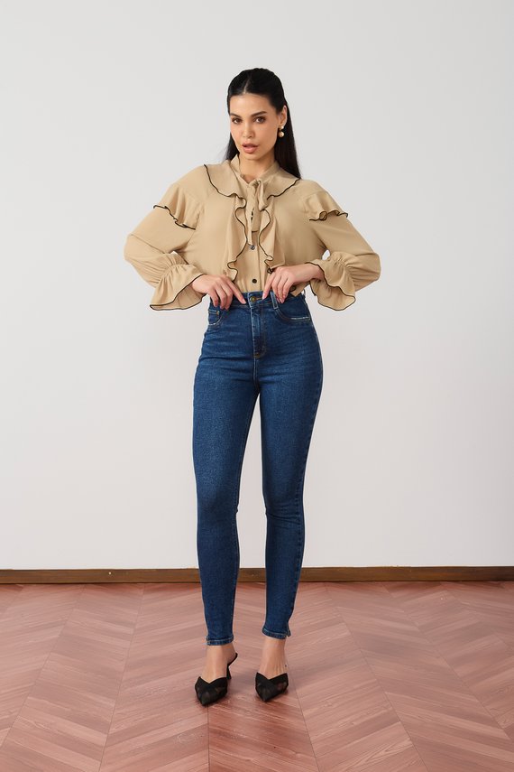 Calça Jeans Feminina Skinny Cigarrete com Abertura na Barra - DZ20973