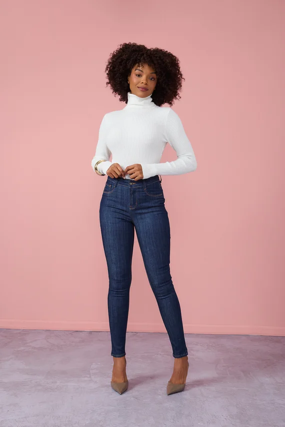 Calça Jeans Feminina Skinny Cigarrete com Cintura Média - DZ21008