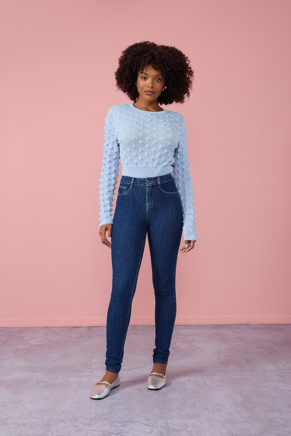 Calça Jeans Feminina Skinny Tradicional com Cintura Média - DZ21012