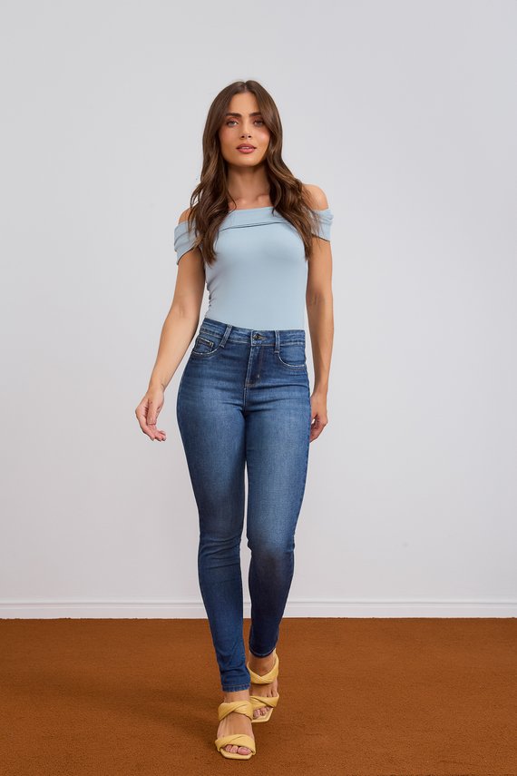 Calça Jeans Feminina Skinny Tradicional com Cintura Média - DZ21063