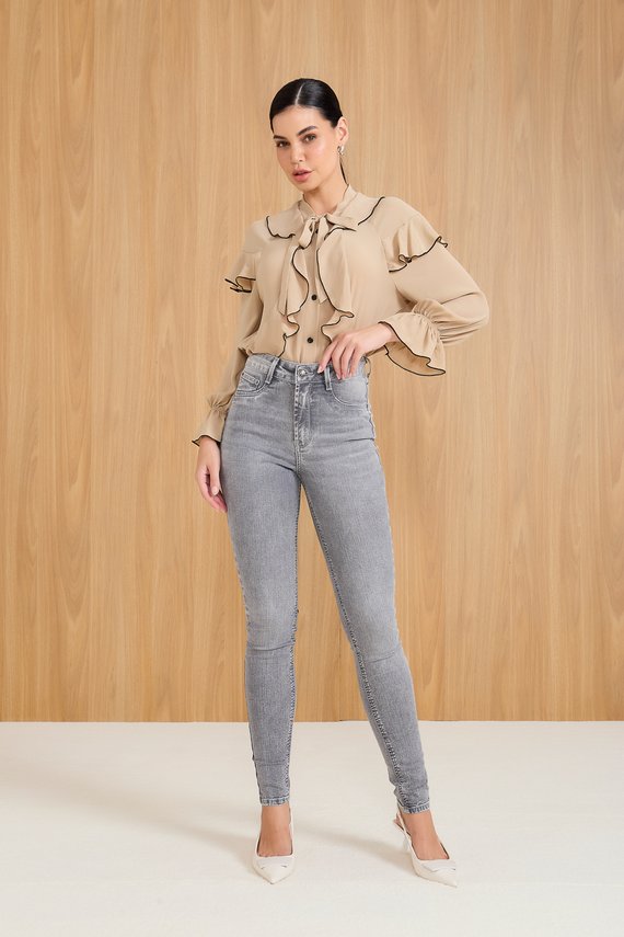 Calça Jeans Feminina Skinny Tradicional Cintura Média - DZ21064