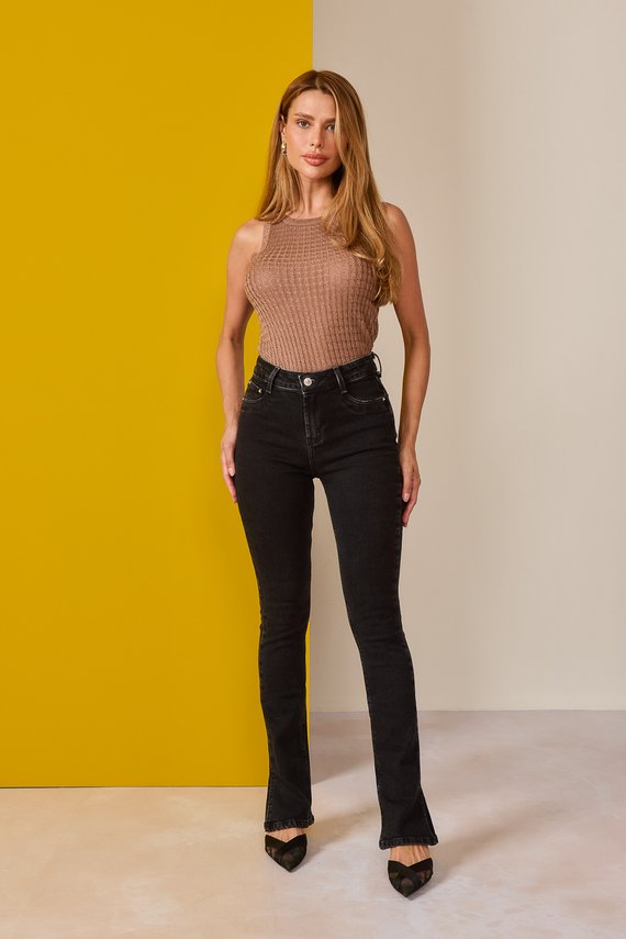 Calça Jeans Feminina New Boot Cut Tradicional com Cintura Média - DZ21151