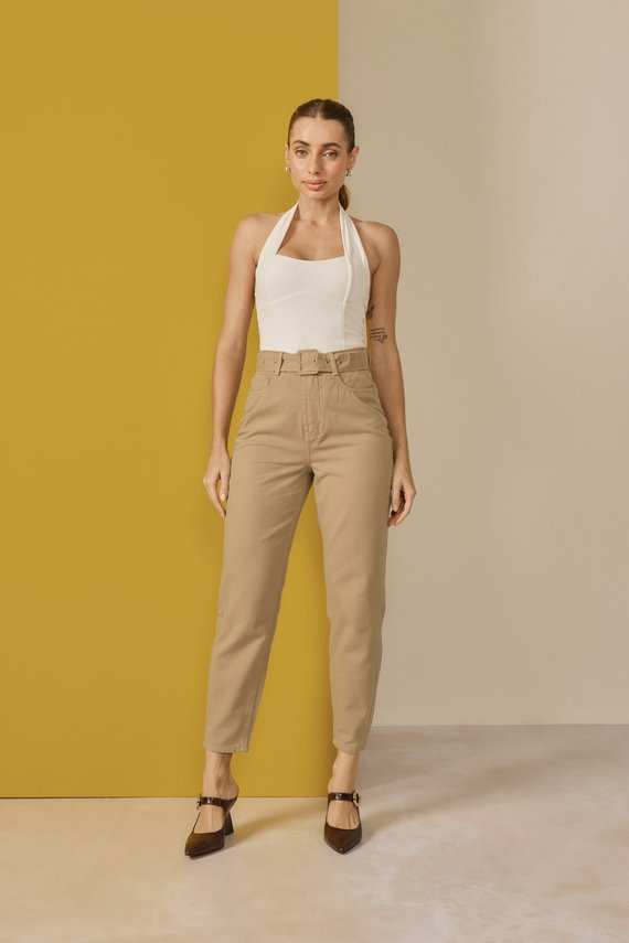 Calça Jeans Feminina Slouchy Cigarrete com Cintura Alta - DZ21157