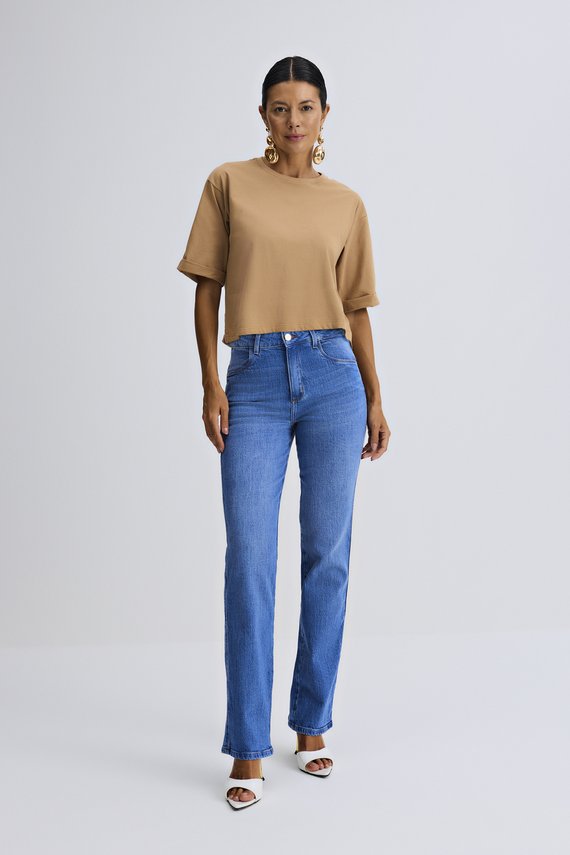 Calça Feminina London Reta com Cintura Média Tradicional - IDX20125