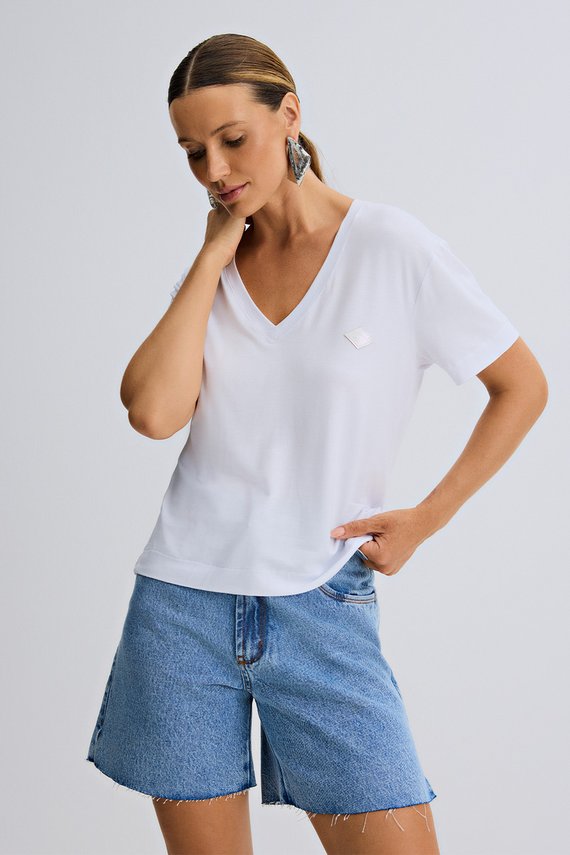 T-Shirt Feminina Soltinha com Manga Curta Tradicional - IDX13056.BRA