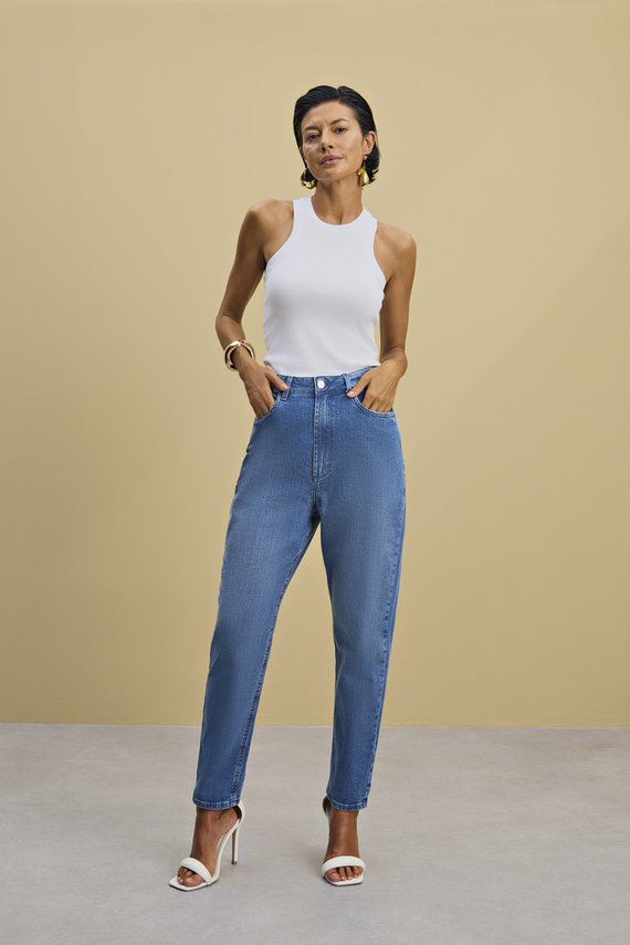 Calça Feminina Dallas Mom com Cintura Alta Cigarrete - IDX20113