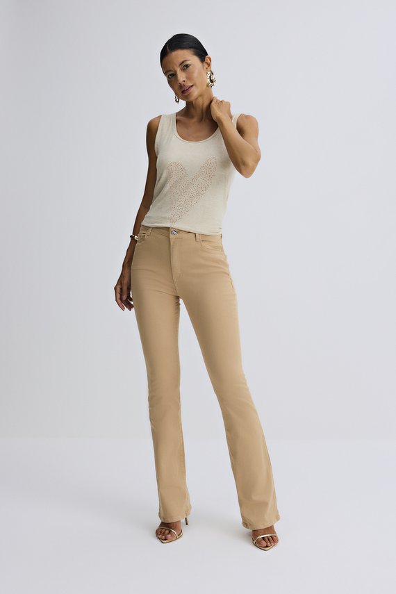 Calça Feminina Amsterdam New Flare com Cintura Alta Petit - IDX20118.CAQ