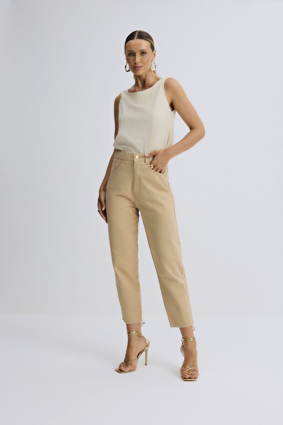 Calça Feminina Barcelona Slouchy com Cintura Alta Cigarrete - IDX20119.CAQ