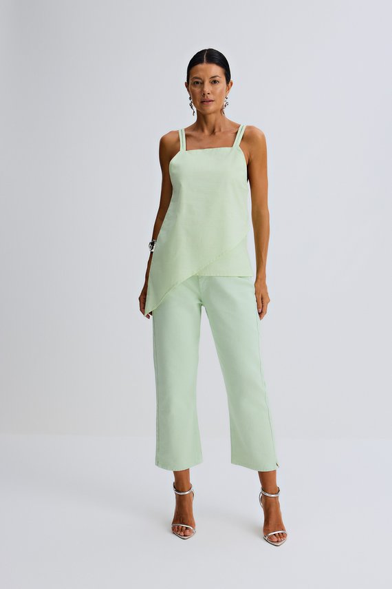 Calça Feminina Califórnia Reta com Cintura Alta Cigarrete - IDX20120.VD