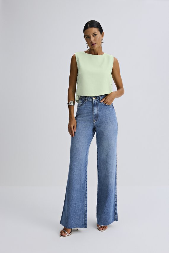 Calça Feminina Munique Wide Leg com Cintura Alta Tradicional - IDX20131