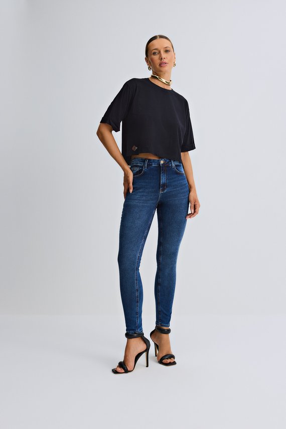 Calça Feminina London Skinny com Cintura Média Tradicional - IDX20133