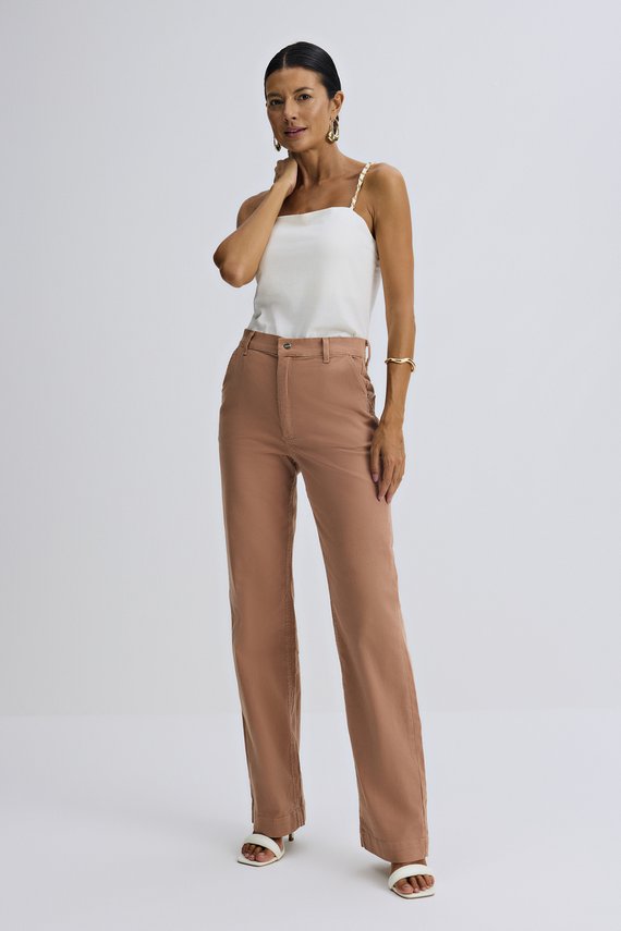 Calça Feminina Berlim Reta com Cintura Alta Tradicional - IDX20141.MAR