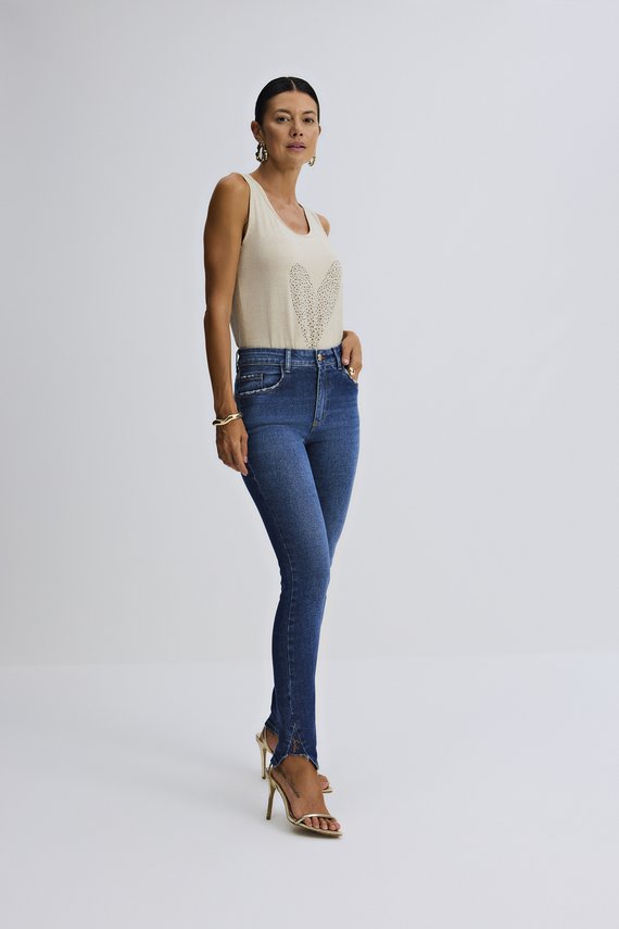 Calça Feminina London Skinny com Cintura Média Tradicional - IDX20146