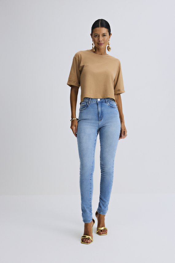 Calça Feminina Amsterdam Skinny com Cintura Alta Tradicional - IDX20154