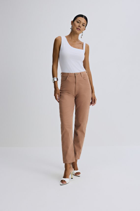 Calça Feminina Dallas Mom com Cintura Alta Cigarrete - IDX20156.MAR