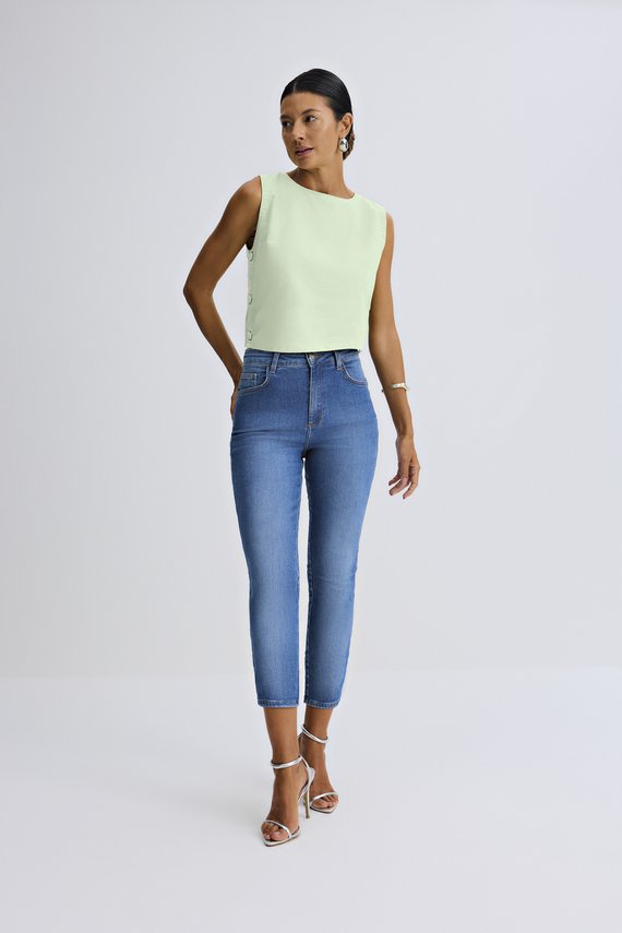 Calça Feminina Amsterdam Skinny com Cintura Alta Corsário - IDX20166