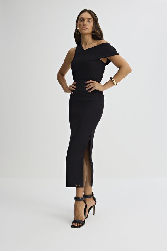 Saia Feminina Basica Justa Cintura Alta Midi - IDX7015.PRE