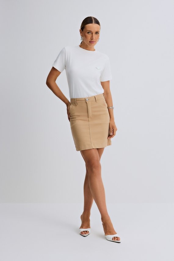 Saia Feminina Basica Evasê com Cintura Alta Média - IDX7020.CAQ