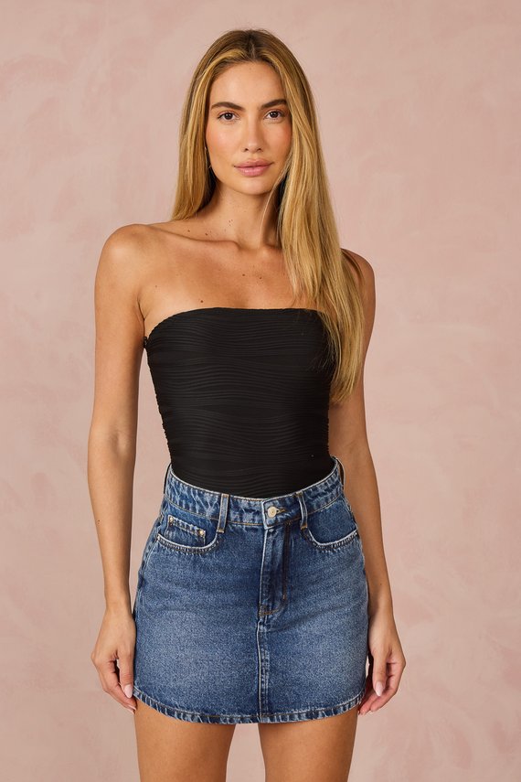 Shorts Saia Jeans Feminino Mini com Cintura Alta - DZ6830